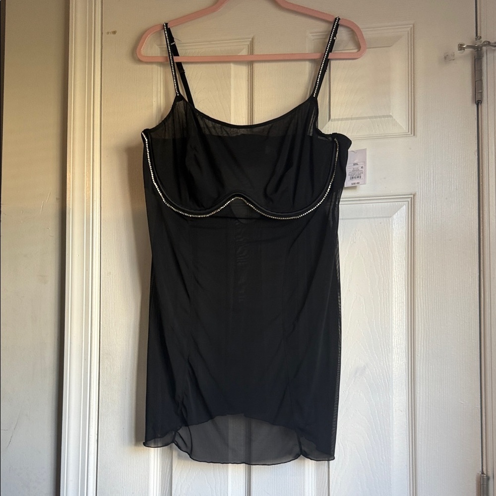 Auden Black Chemise with White Trim